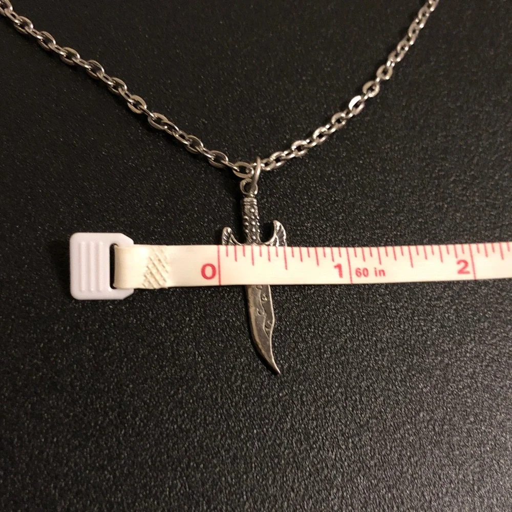 Harley Davidson Silver-Tone Dagger Pendant Necklace